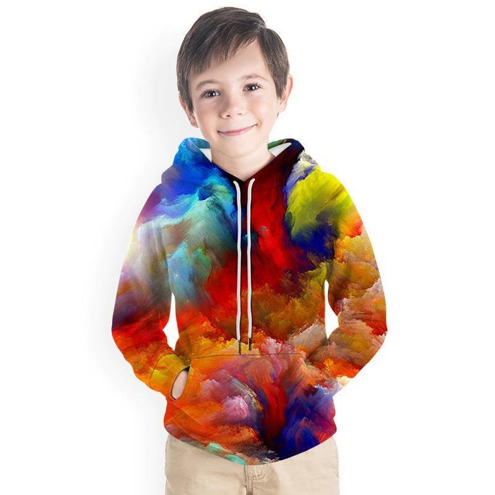 Kid Boy 3D Color Painting Print Hoodie Pullover - MomyMall Type1 / 2-3 Years