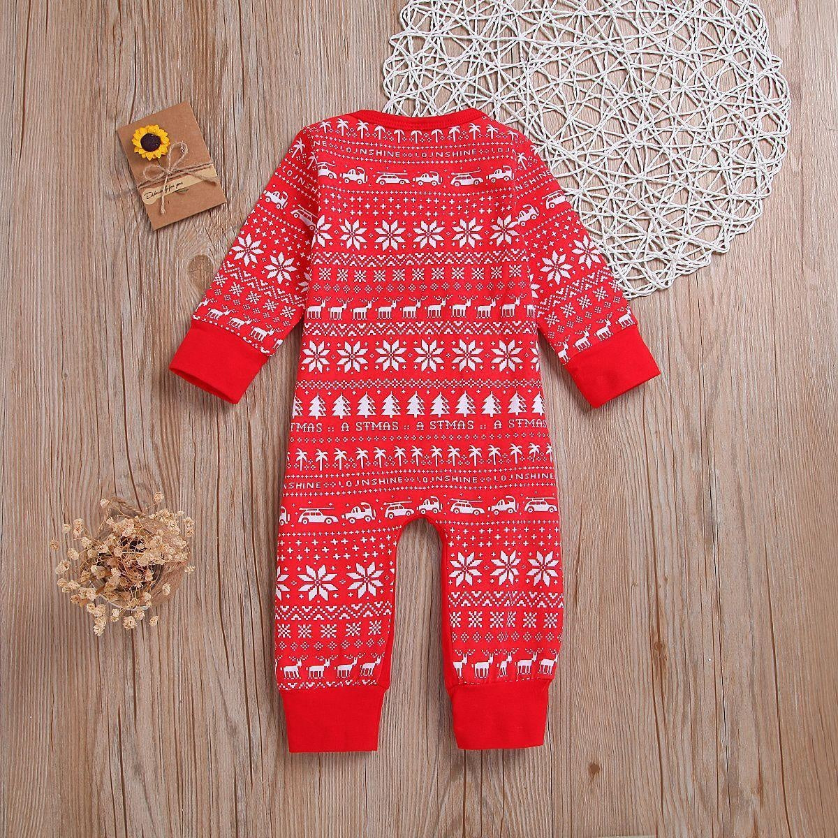 Baby Girl Christmas Deer Cartoon New Year Harbin Cotton Romper