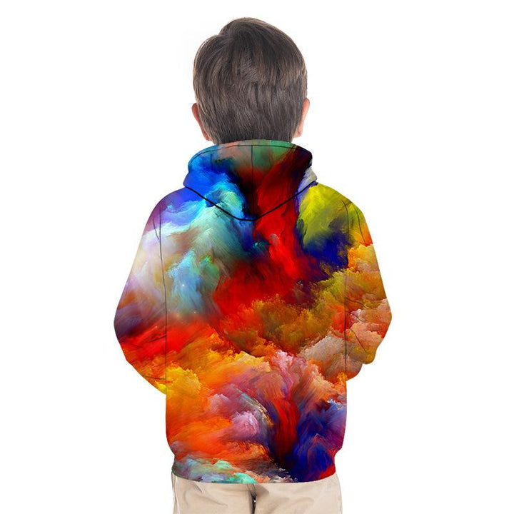 Kid Boy 3D Color Painting Print Hoodie Pullover - MomyMall