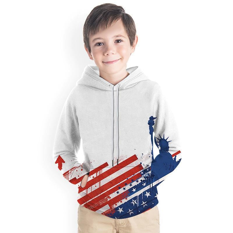 Kid Boy Girl 3D US Flag Print Fashion Hoodie - MomyMall Type 4 / 2-3 Years