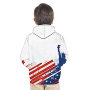 Kid Boy Girl 3D US Flag Print Fashion Hoodie - MomyMall