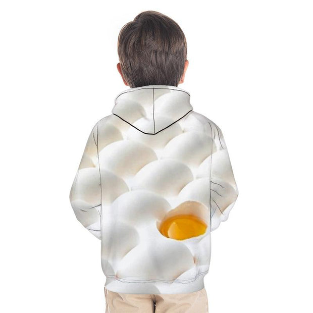 Oster-Kapuzenpullover mit 3D-Ei-Aufdruck für Kinder und Jungen