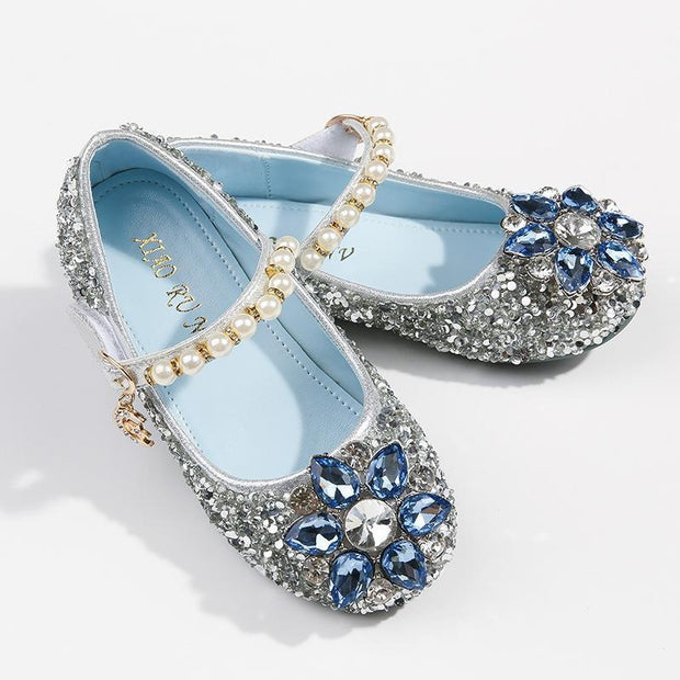 Girls Soft-soled Sequined Water Drill Crystal Single Shoes - MomyMall Silver / US8.5/EU25/UK7.5Toddle