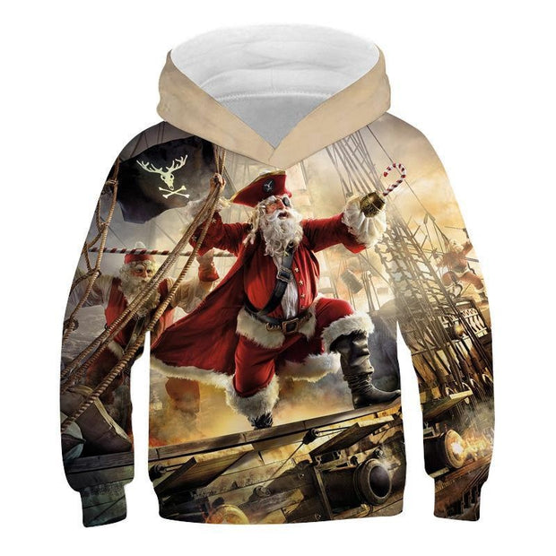 Kid Boy Girl Christmas Explosion Loose 3D Print Hoodie