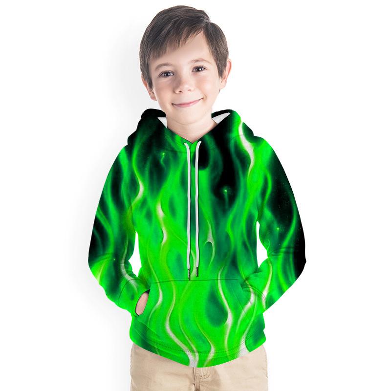 Kid Boy Girl 3D Color Flame Print Hoodie - MomyMall Type4 / 2-3 Years