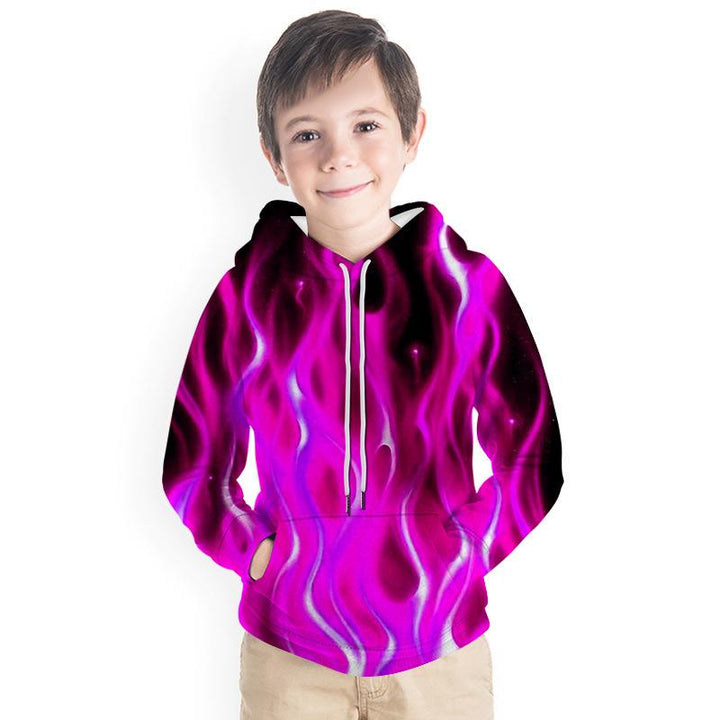 Kid Boy Girl 3D Color Flame Print Hoodie - MomyMall Type2 / 2-3 Years