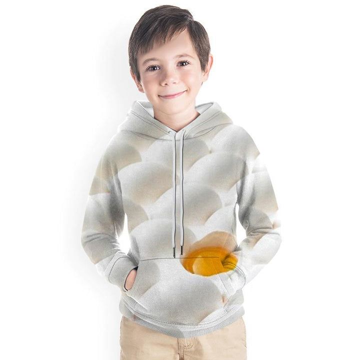 Kid Boy 3D Egg Print Easter Hoodie