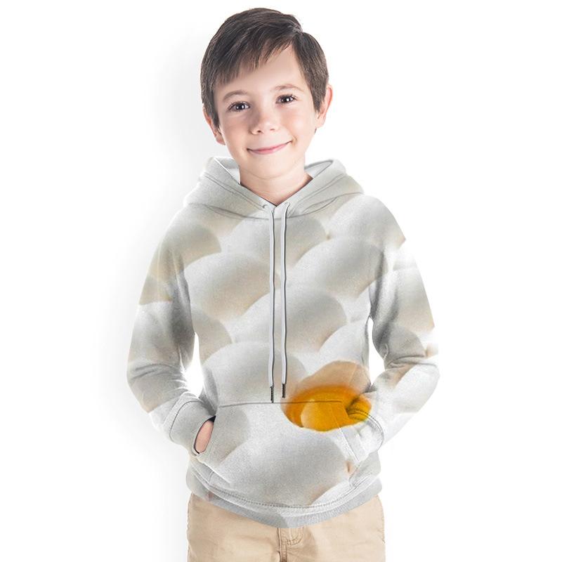 Oster-Kapuzenpullover mit 3D-Ei-Aufdruck für Kinder und Jungen