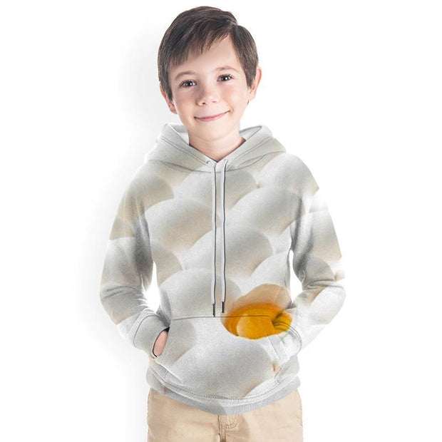 Sweat à capuche de Pâques à imprimé œuf 3D pour enfant garçon