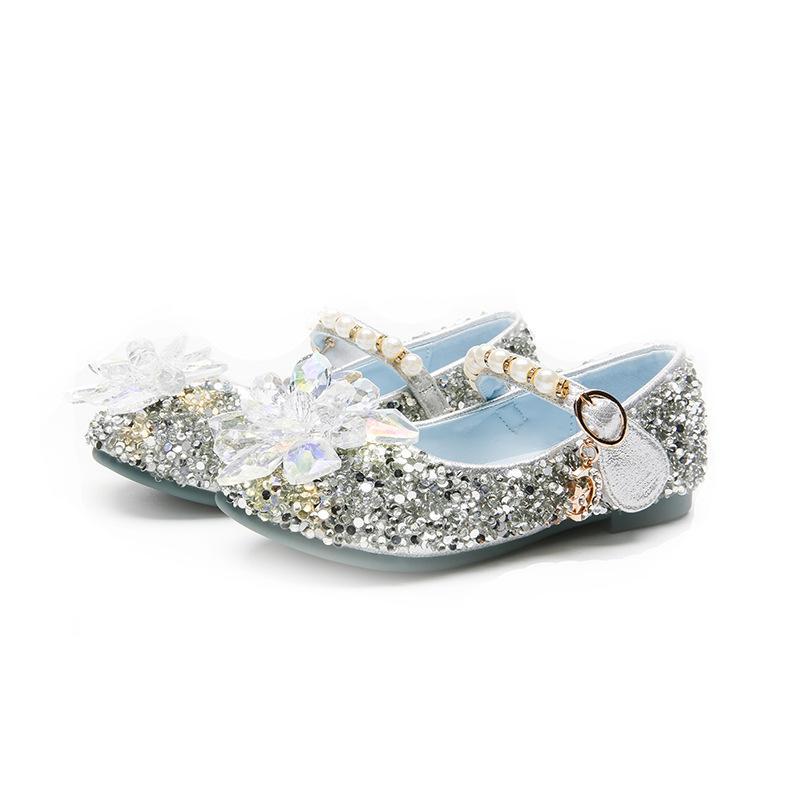 Girls Glass Sequin Single Shoes Soft Sole Flat Shoes