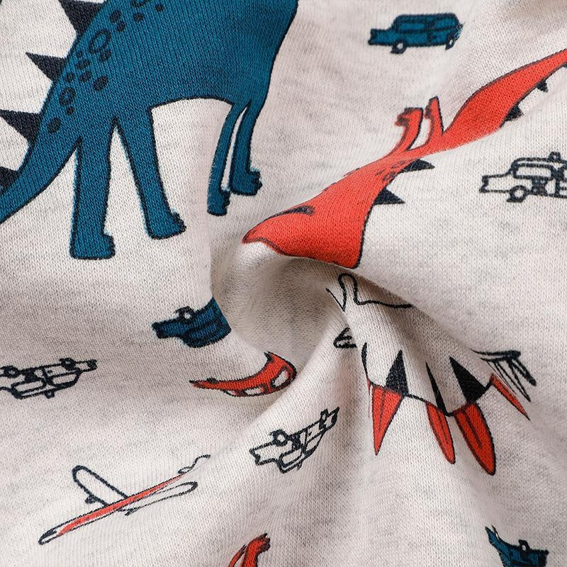 Baby Boy Cartoon Dinosaur Print 2 Pcs - MomyMall