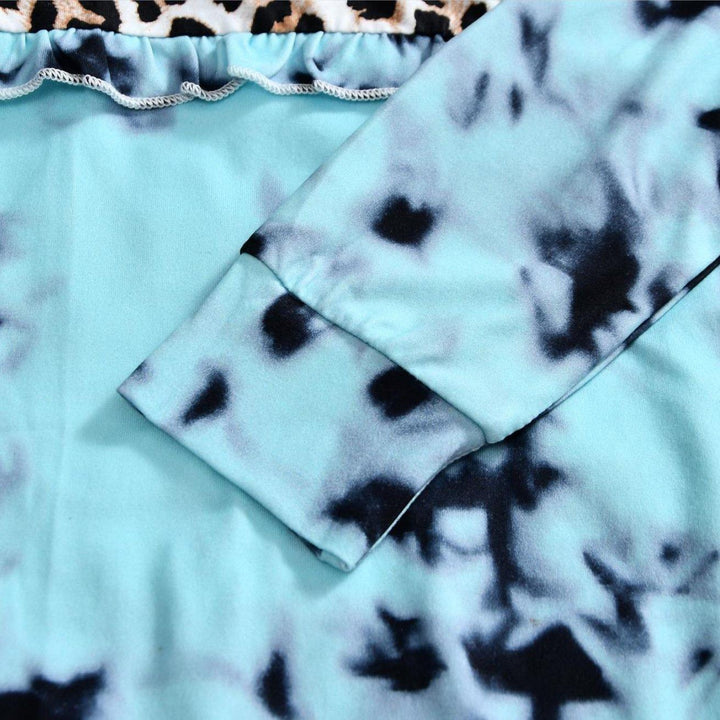 Family Matching Leopard Print Tie-dye Top Parent-child Shirts