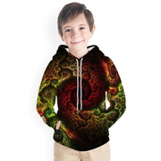 Kid Boy Color Vortex Printing 3D Fashion Sweat à capuche