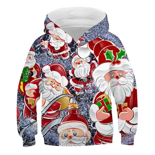 Kid Boy Girl Christmas Explosion Loose 3D Print Hoodie