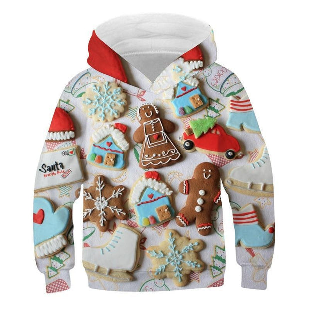 Kid Boy Girl Christmas Explosion Loose 3D Print Hoodie