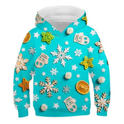 Kid Boy Girl Christmas Explosion Loose 3D Print Hoodie