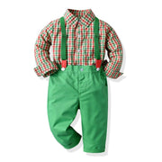 Baby Boy Set suits Long-sleeved Plaid Christmas 2 Pcs - MomyMall