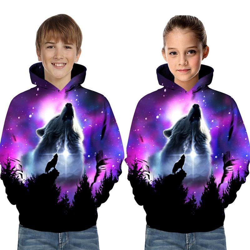 Kid Boy Girl 3D Printed Long Sleeves Casual Hoodie - MomyMall