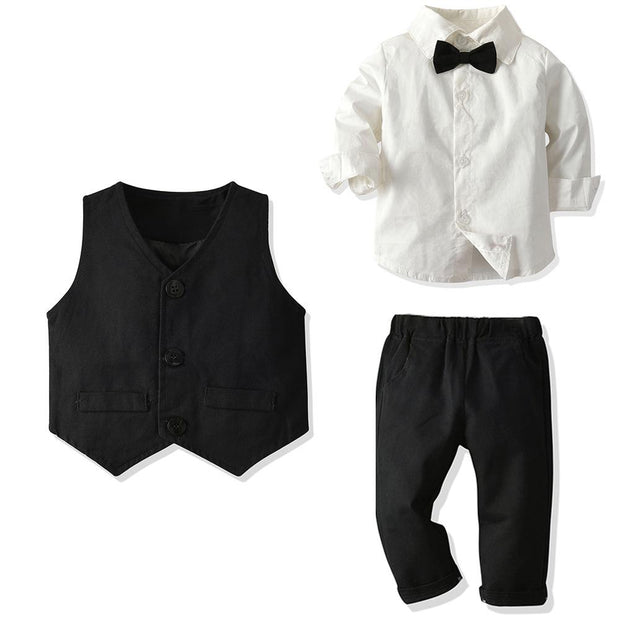 Baby Boy Bow Tie Vest 3 Pcs Formal Set Suits - MomyMall