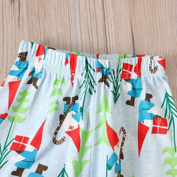 Boys Spring Autumn Christmas Santa Claus Long-sleeved Pajamas 2 Pcs