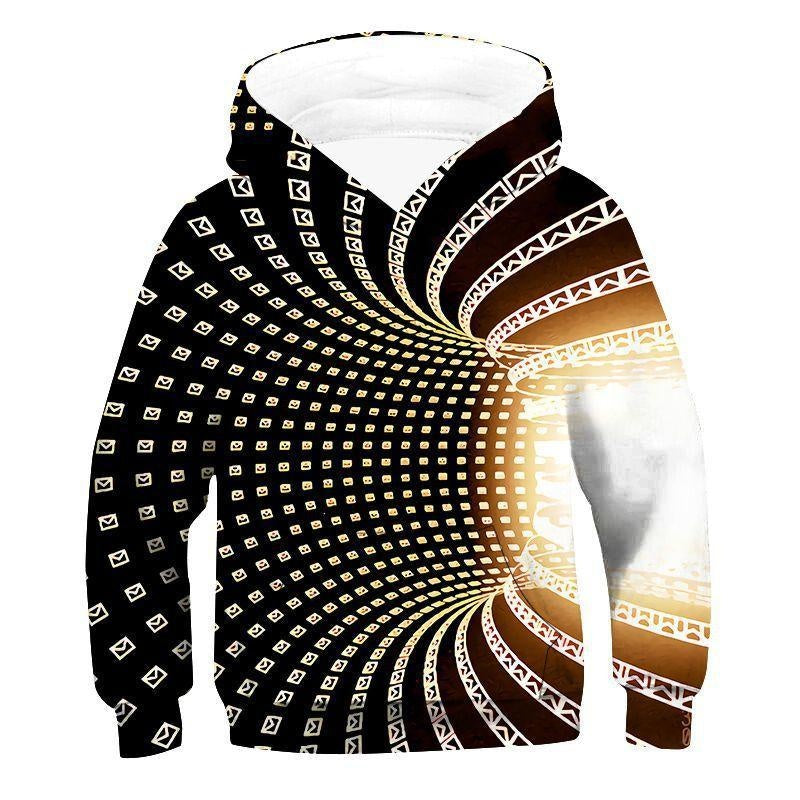 Kid Boy Girl Color Vortex Printing Hoodie - MomyMall