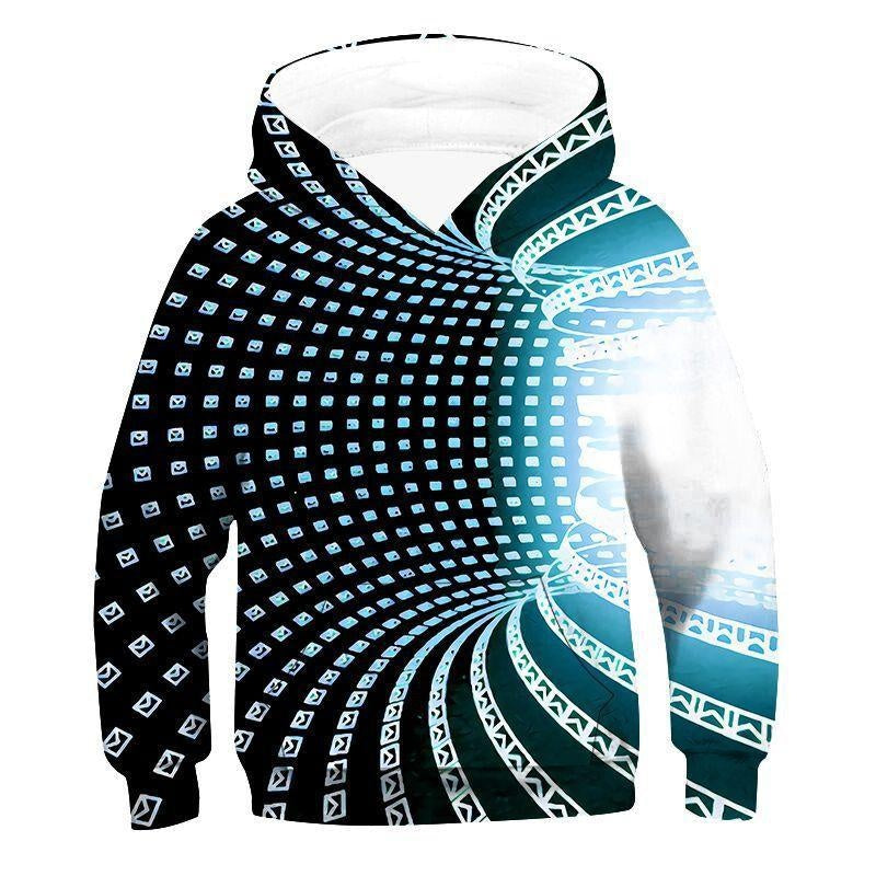 Kid Boy Girl Color Vortex Printing Hoodie - MomyMall