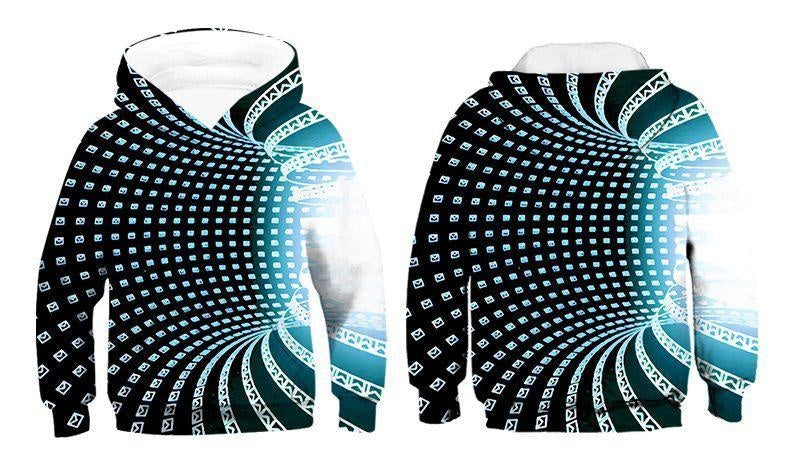 Kid Boy Girl Color Vortex Printing Hoodie - MomyMall