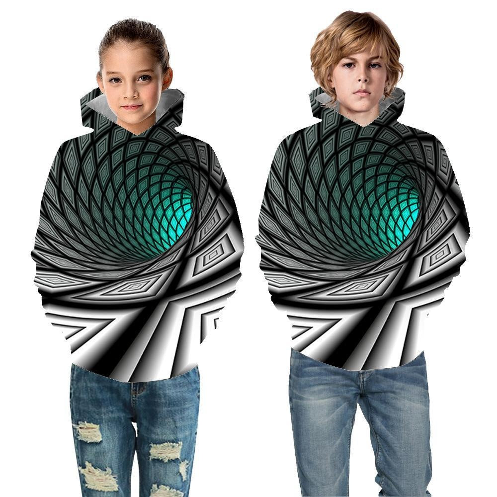 Kids Boy Girl Sports 3D Cartoon Whirlpool Hoodie - MomyMall