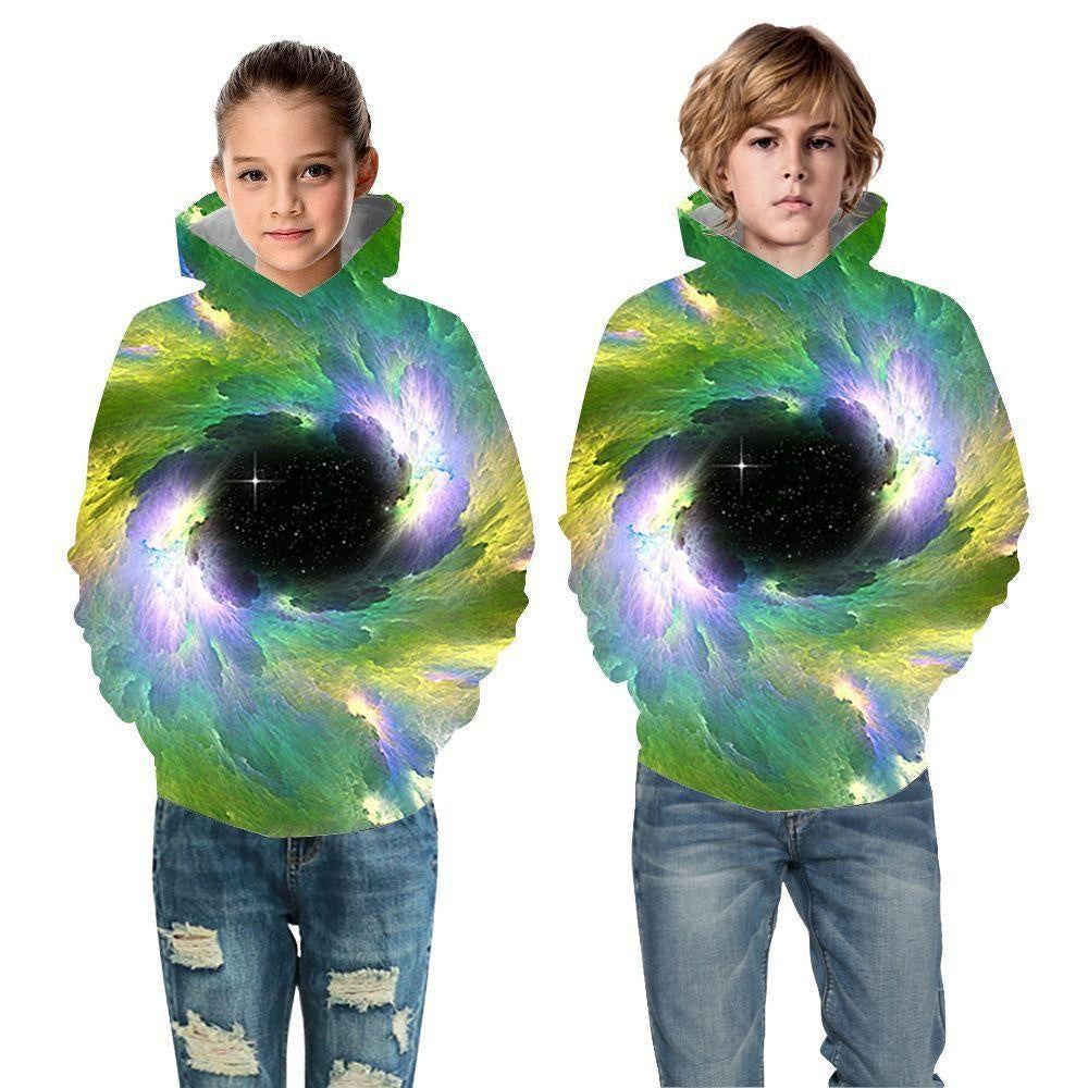 3D-Cartoon-Kapuzenpullover für Kinder, Mädchen, Jungen, Sterndruck