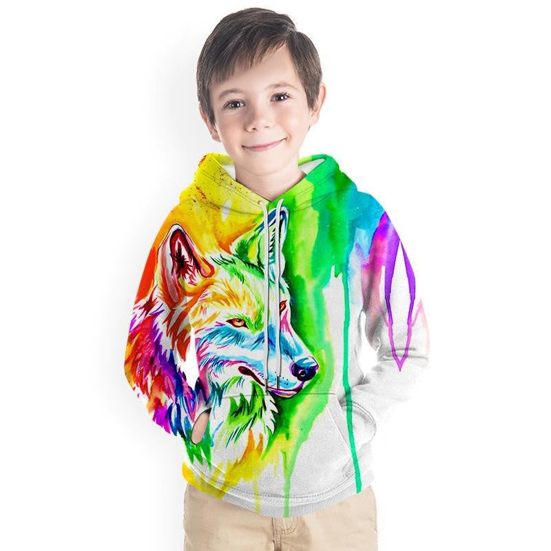 Kids Boy 3D Animal Print Casual Hoodie