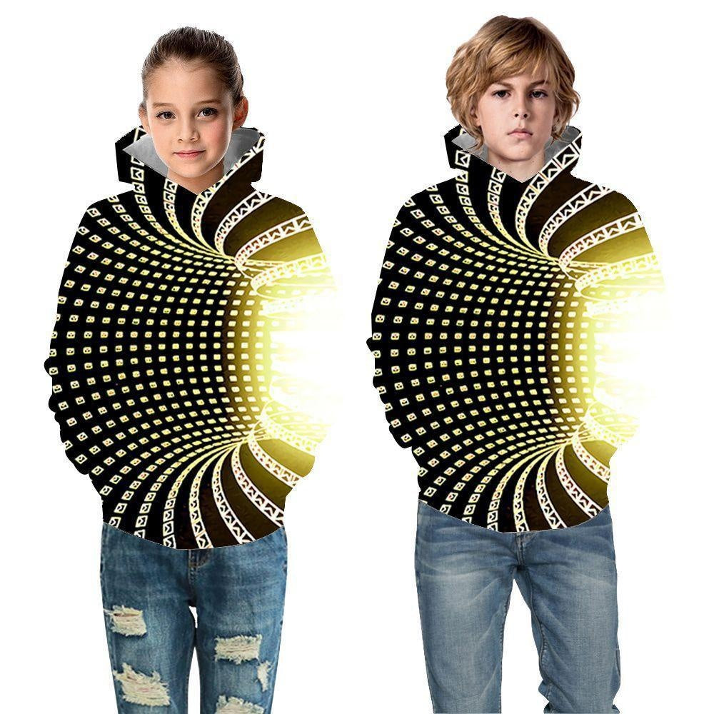 Kid Boy Girl Color Vortex Printing Hoodie - MomyMall