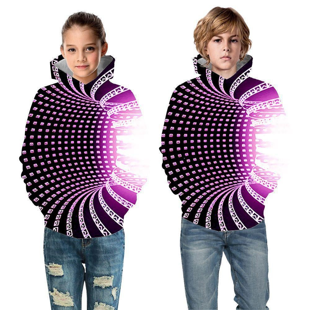 Kid Boy Girl Color Vortex Printing Hoodie - MomyMall