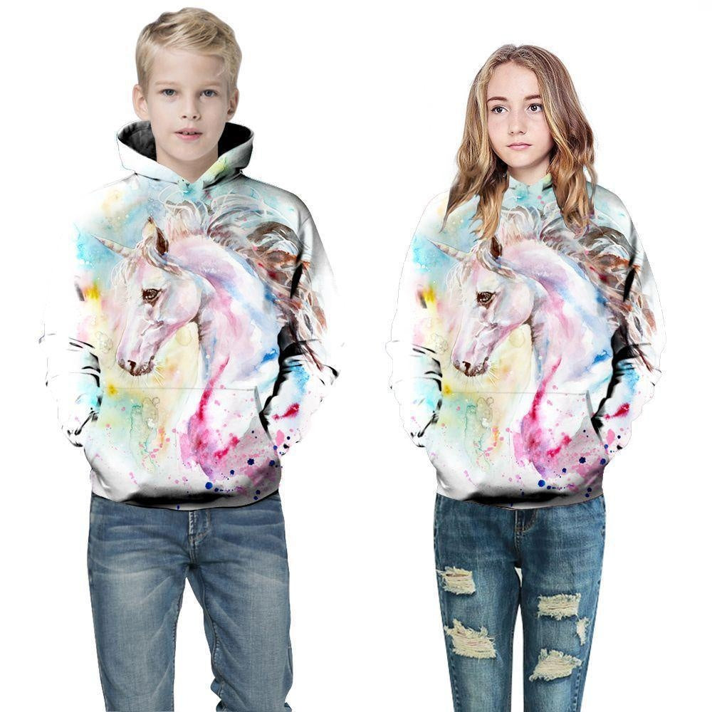 Kid Girl Boy 3D Printed Autumn and Winter Unicorn Hoodie - MomyMall Type4 / 2-3 Years