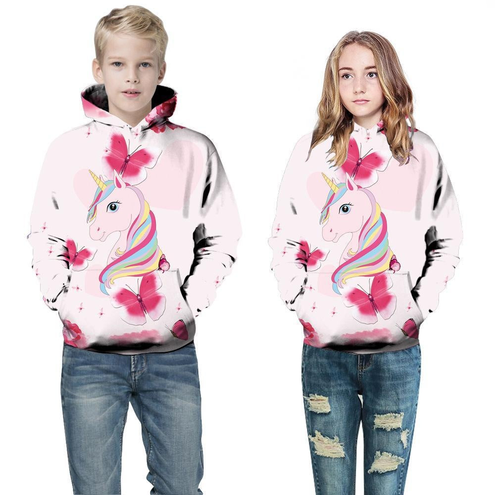 Kid Girl Boy 3D Printed Autumn and Winter Unicorn Hoodie - MomyMall Type2 / 2-3 Years