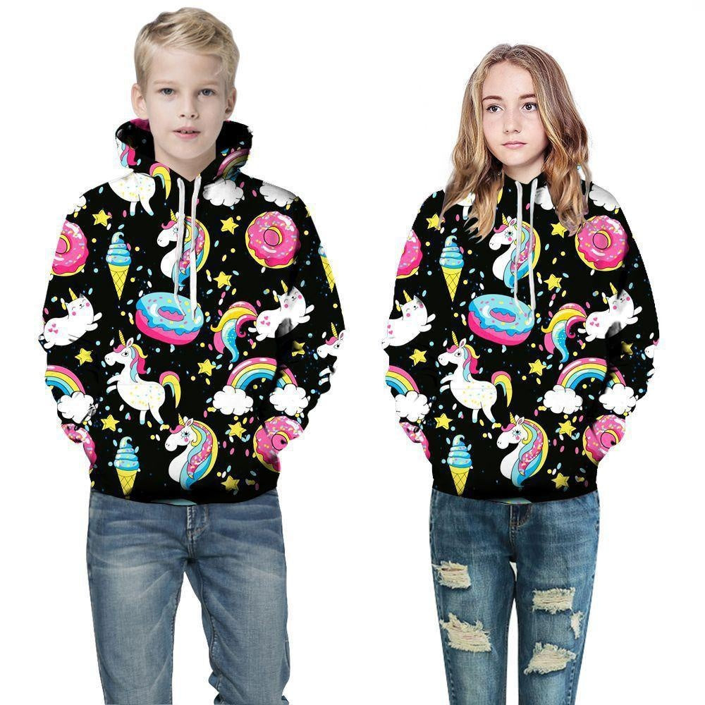 Kid Boy Girl Starry Beast 3D Digital Printing Hoodie