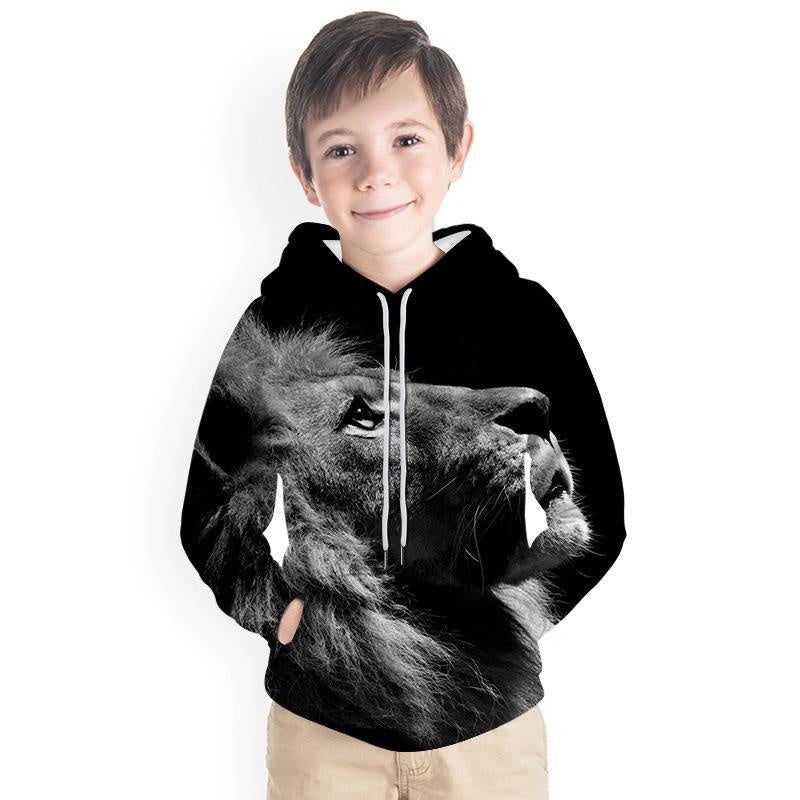 Kids Boy 3D Animal Print Casual Hoodie