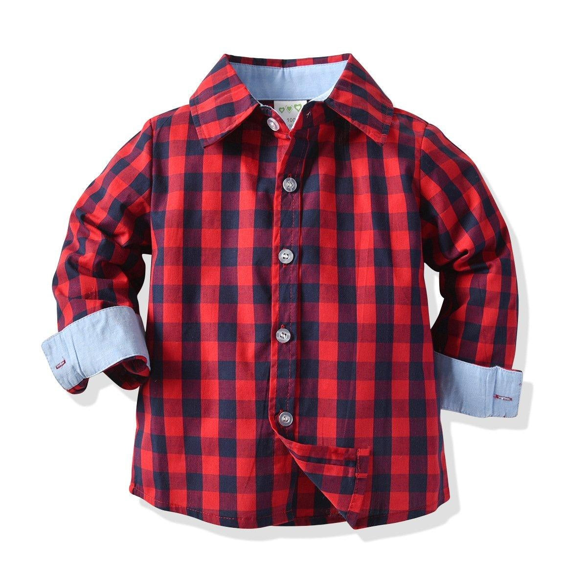 Plaid Baby Boy Christmas Formal New Year 2 Pcs Set - MomyMall