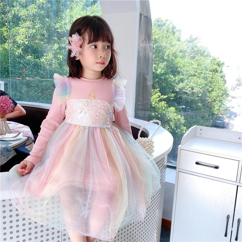 Ice Snow Princess Dress Autumn Winter Velvet Sequins Dresses - MomyMall