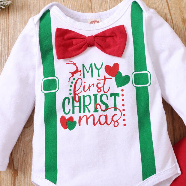 3PCS My 1st Christmas Printed Baby Set - MomyMall