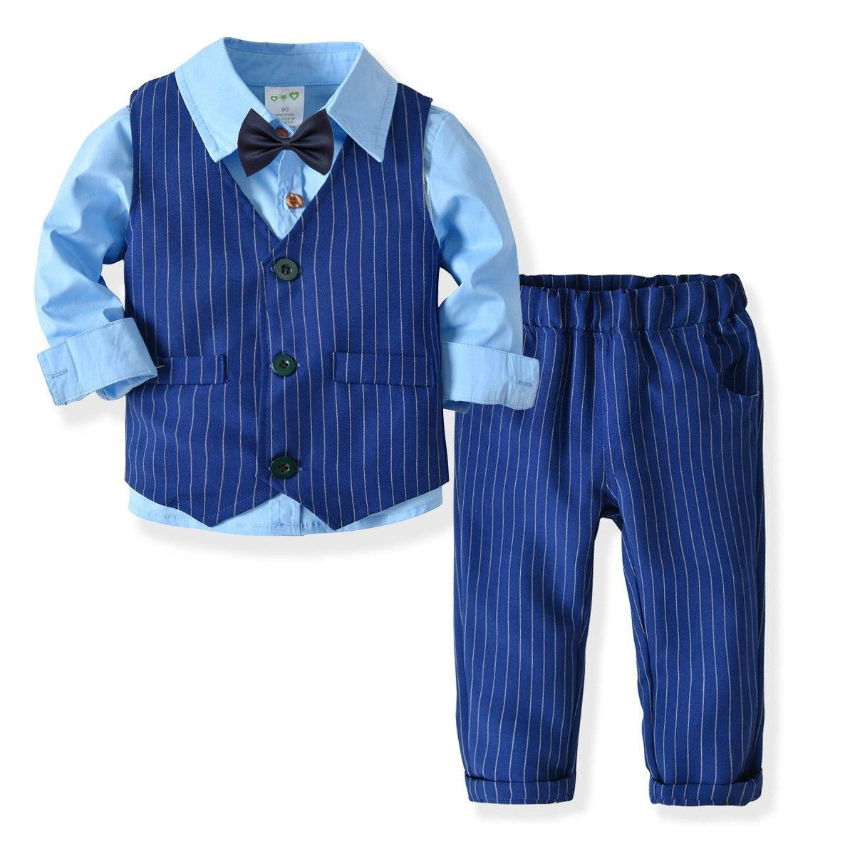 Long Sleeve Gentleman Baby Boy Set 2 Pcs Formal Suits - MomyMall