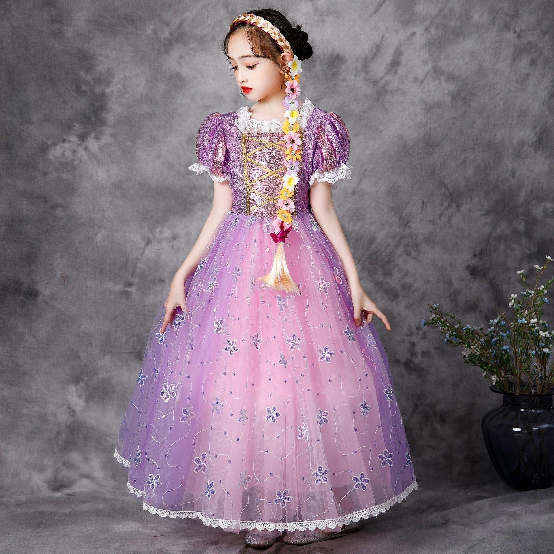 Girl Princess Christmas Elegant Party Dress