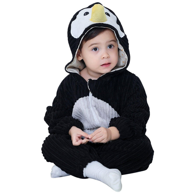 Baby Thickened One-piece Animal Winter Rompers - MomyMall Black / 6-12 Months