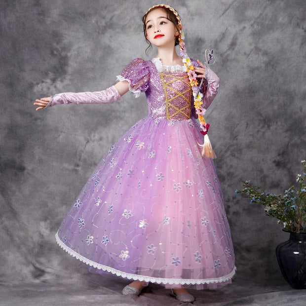 Girl Princess Christmas Elegant Party Dress