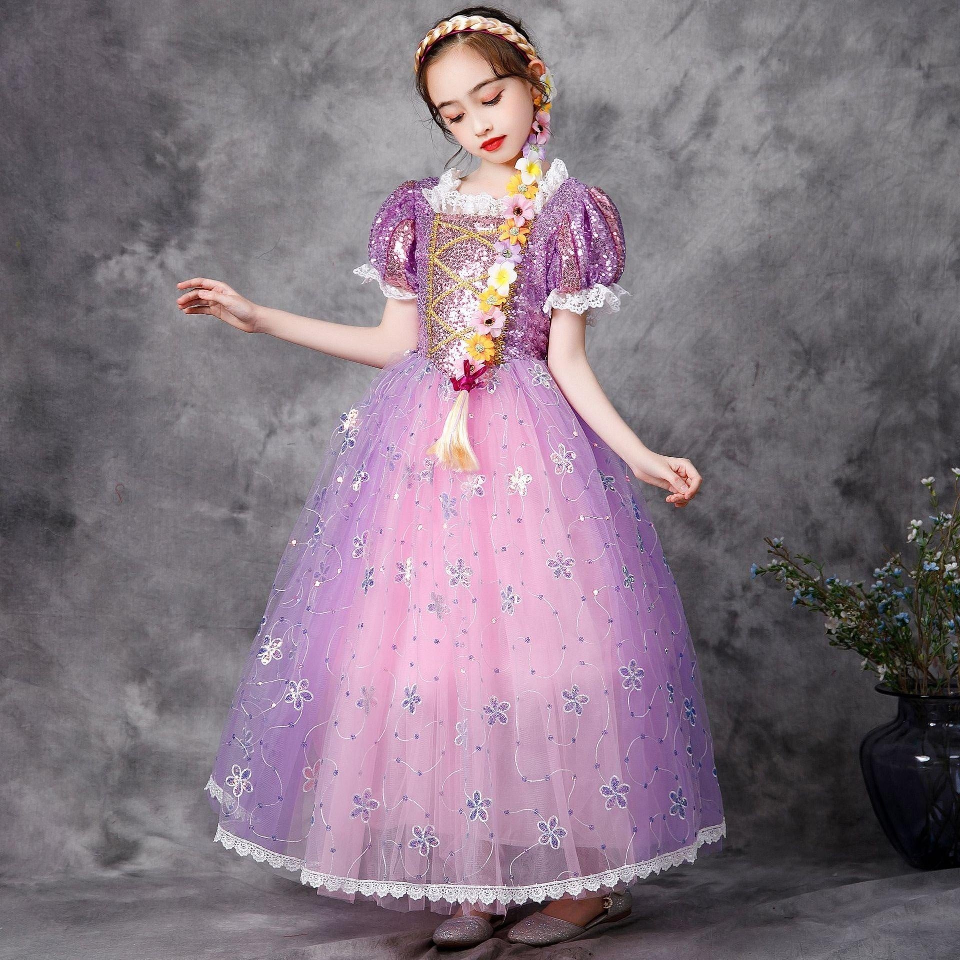 Girl Princess Christmas Elegant Party Dress