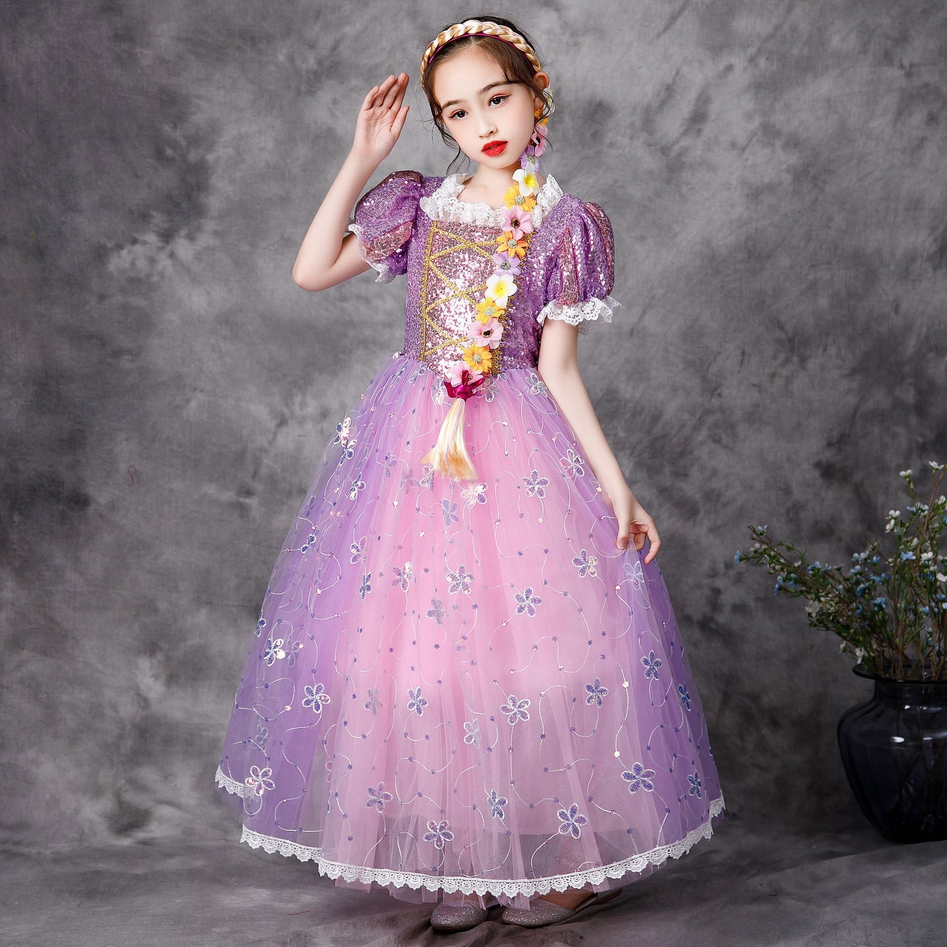 Girl Princess Christmas Elegant Party Dress