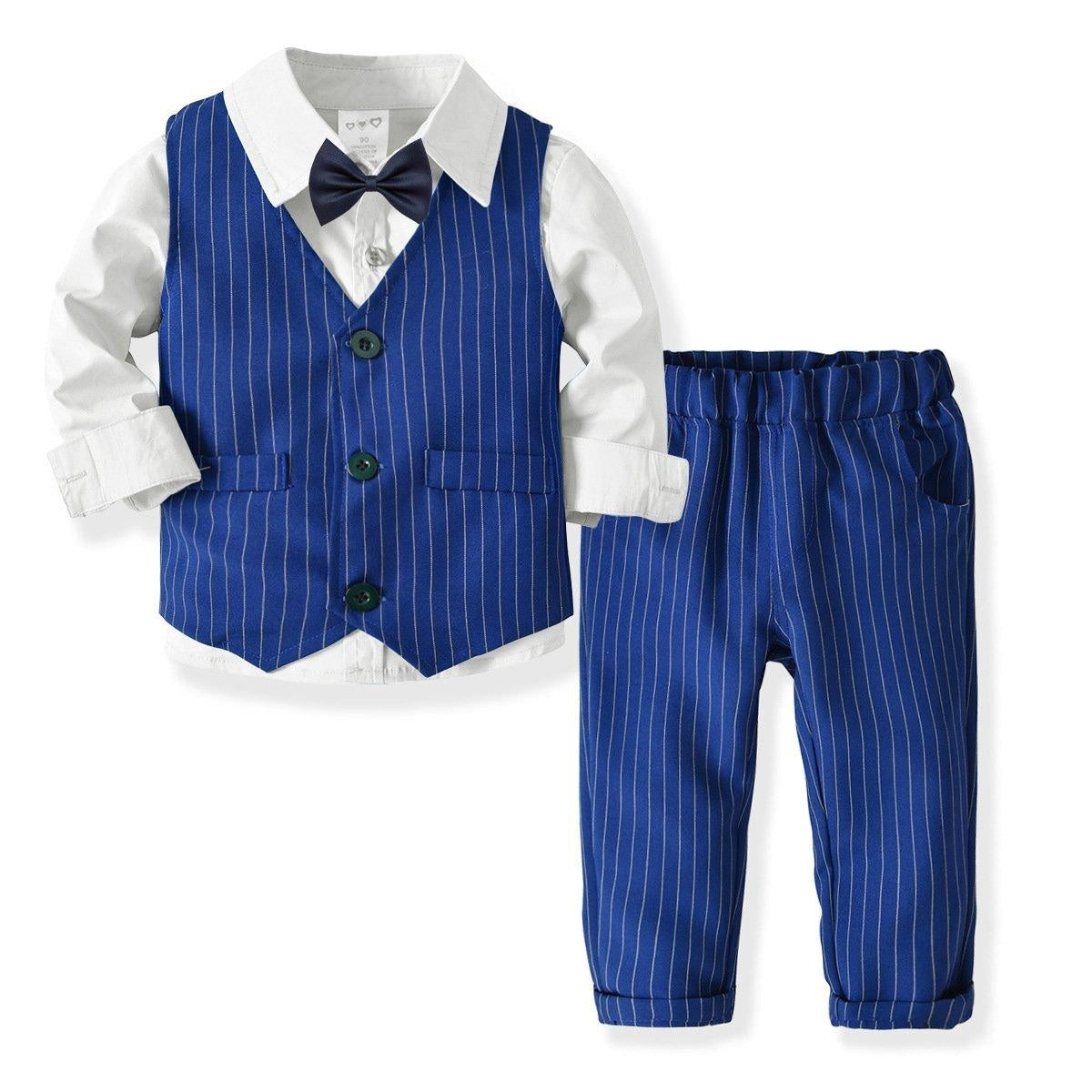 Long Sleeve Gentleman Baby Boy Set 2 Pcs Formal Suits - MomyMall White / 1-2 Years