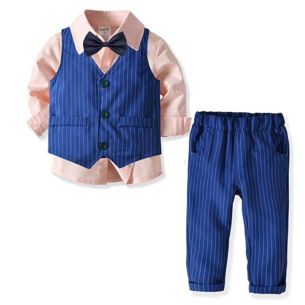 Long Sleeve Gentleman Baby Boy Set 2 Pcs Formal Suits - MomyMall Red / 1-2 Years