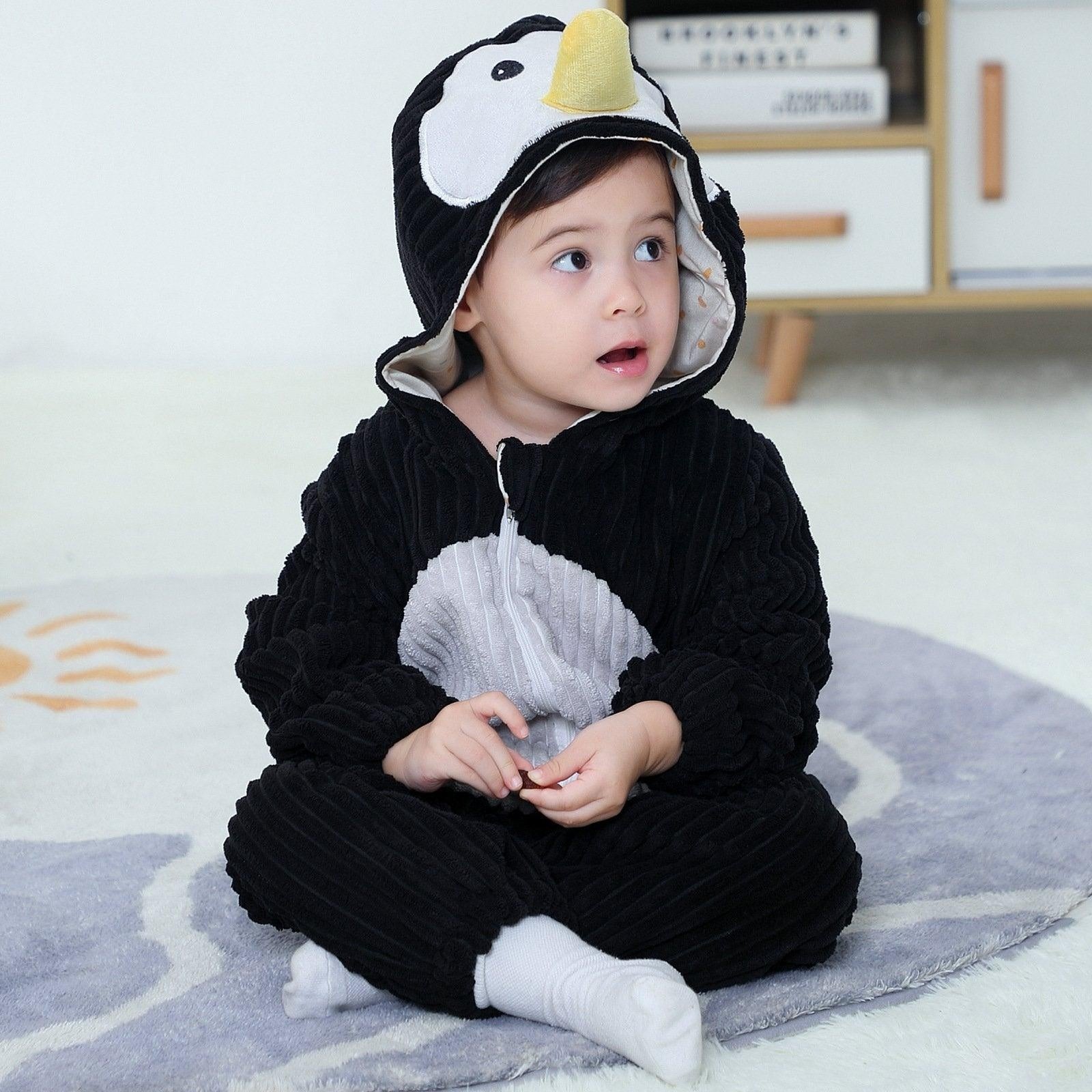 Baby Thickened One-piece Animal Winter Rompers - MomyMall