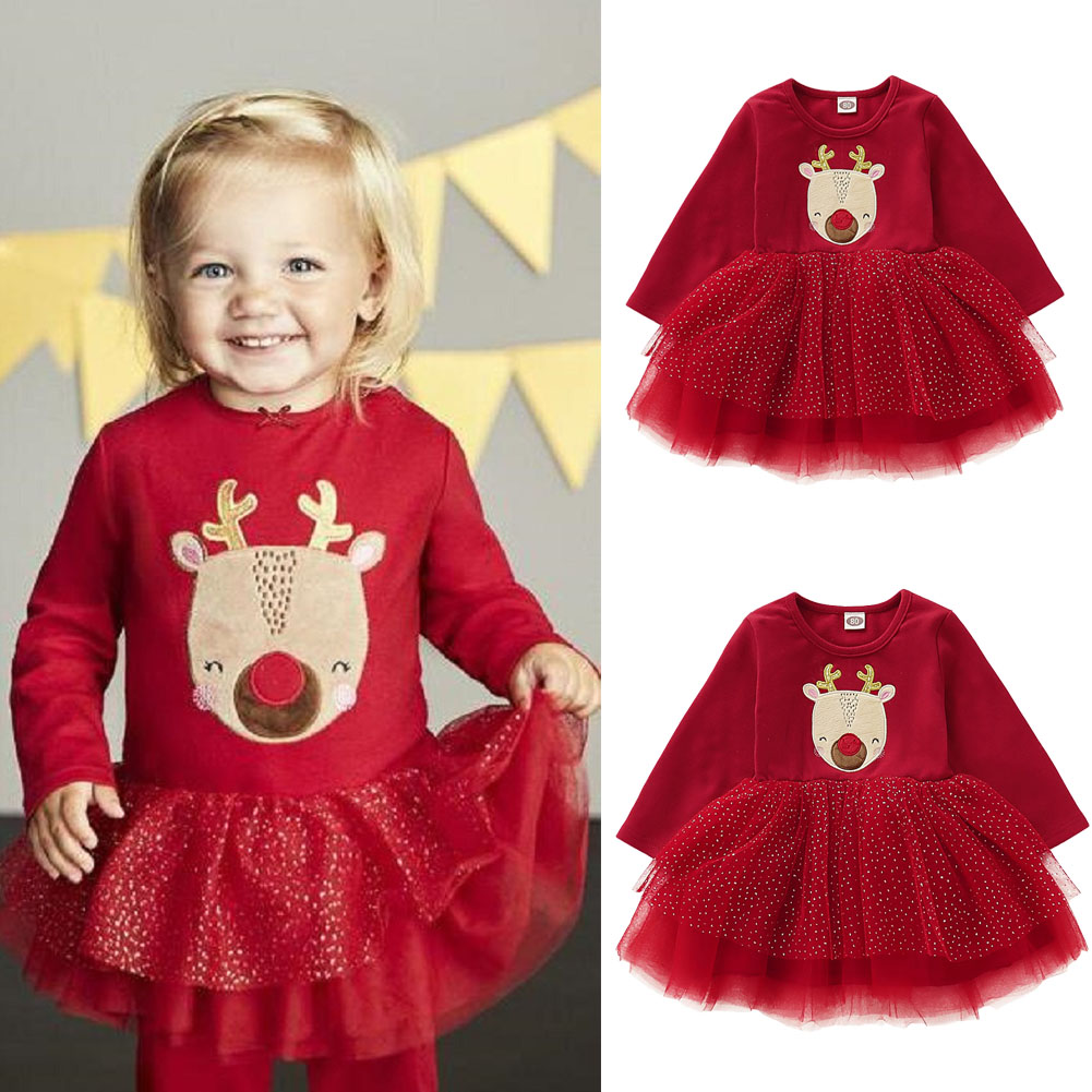 Girl Christmas Dress Gauze Cute Fashion Sister Dresses - MomyMall