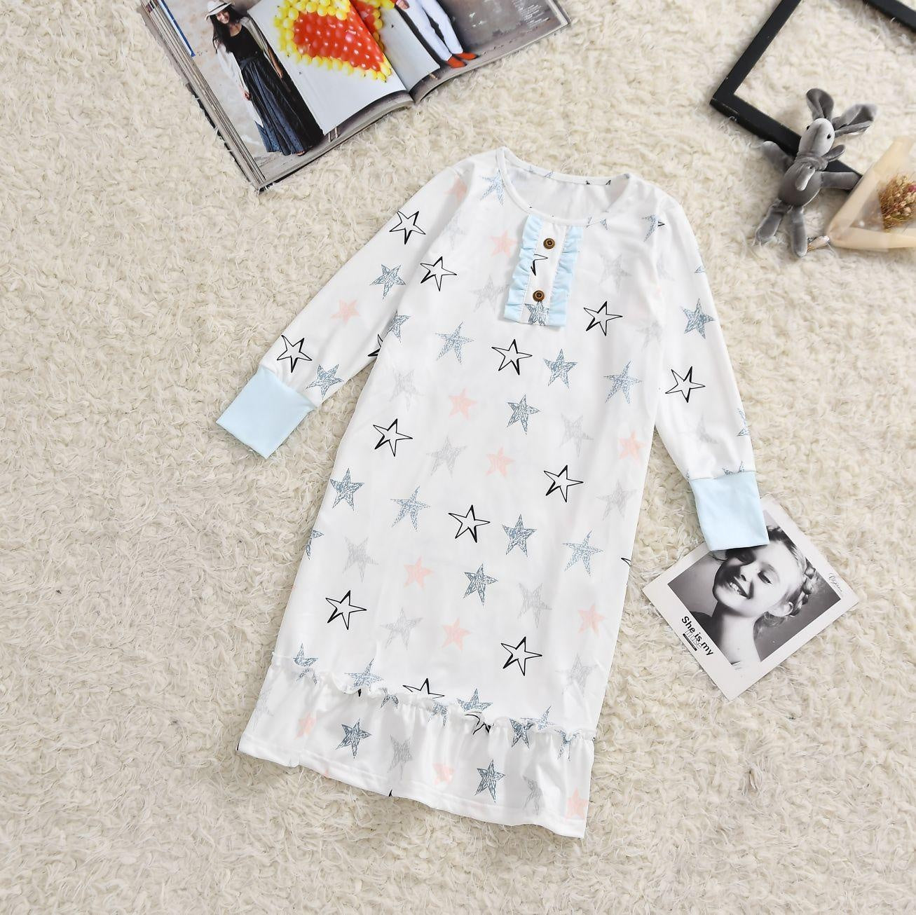 Family Matching Printed Ruffled Parent-child Dress